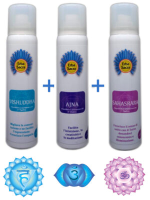 Cofanetto di 3 Spray per il Riequilibrio dei Chakra "Alti"