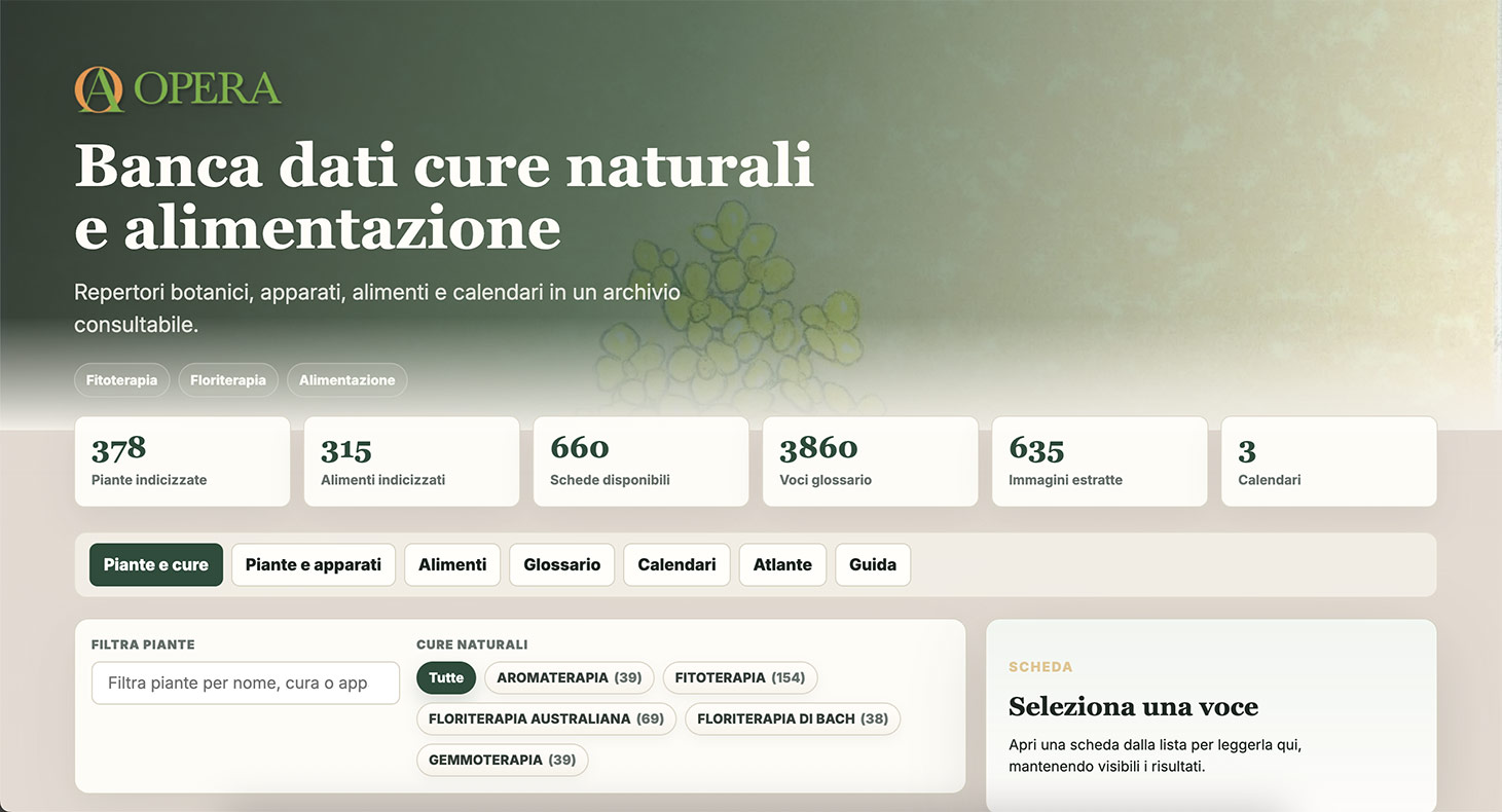 Banca dati cure naturali e alimentazione
